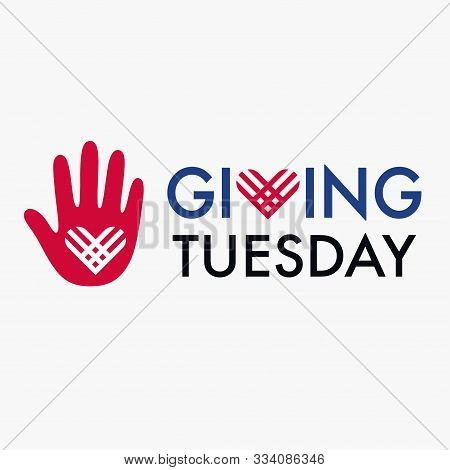 Giving Tuesday, Global Day Of Charitable Giving. Helping Hand With Heart Shape. Charity Campaign Ban