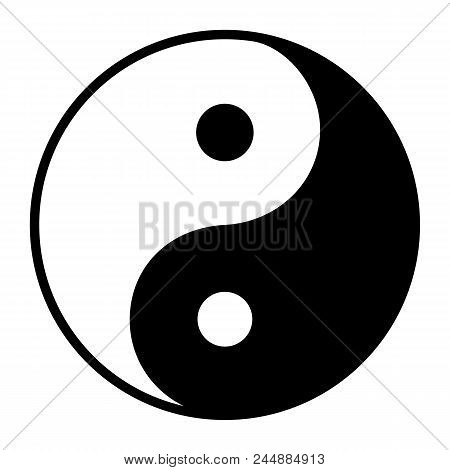 Ying Yang Symbol Of Harmony And Balance, Vector Illustration