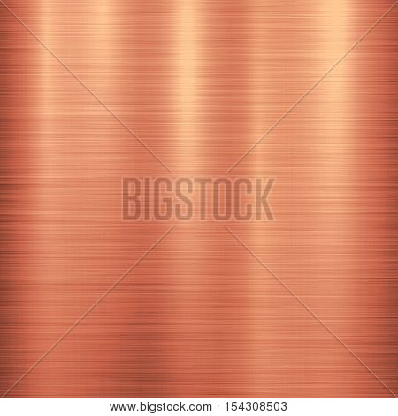 Bronze metal technology background with polished, brushed metal texture, chrome, silver, steel, aluminum, copper for design concepts, web, prints, posters, interfaces. Vector illustration.