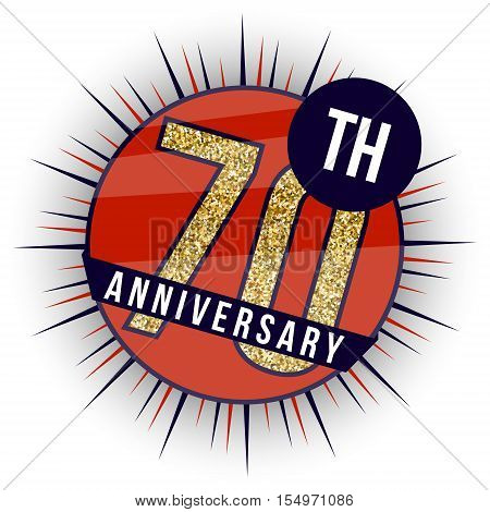 Seventy years anniversary banner. 70th anniversary logo.