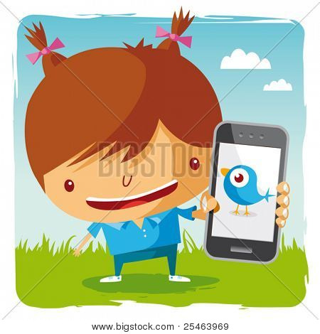 girl and mobile phone - social network