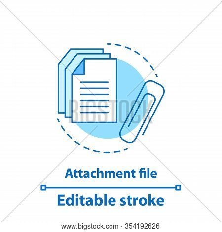 File Attachment Test Concept Icon. Attach Document Idea Thin Line Illustration. Email Attachment. Ve