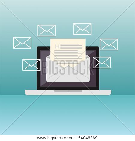 Email illustration. Sending or receiving email concept illustration. flat design. Email marketing.