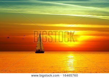 Beautiful sea sunset