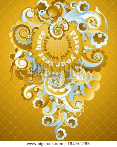 Sweet golden swirls. Vector illustration.