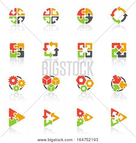 Abstract geometrical icons. Elements for design. Vector illustration.