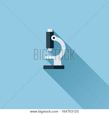 Modern flat vector icon of microscope