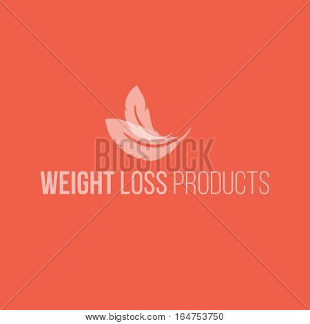 Weight loss product logo design vector template. Feathers icon