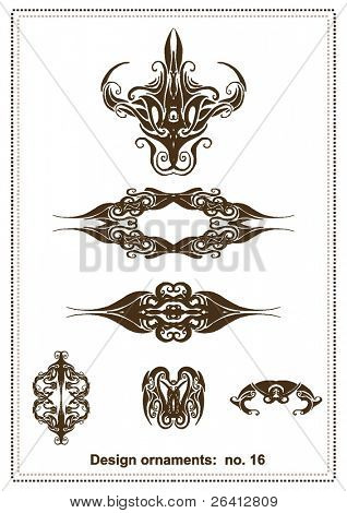 abstract vector design elementi, bordi, cornici, tatoo, retrò, tribale, fiori, ornamenti, parte di un 100