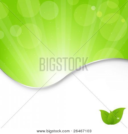 Abstract natuur groene achtergrond met balken, Vector Illustratie