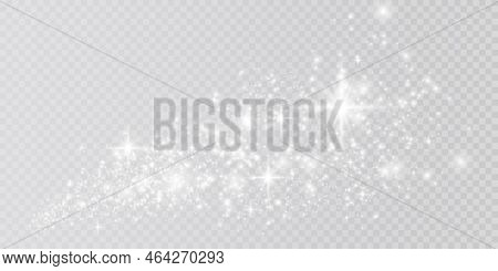 White Png Dust Light. Bokeh Light Lights Effect Background. Christmas Background Of Shining Dust Chr