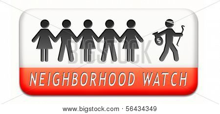 neighborhood guard or crime watch stopping thief,  thieves alert and protection of anti theft prevention 