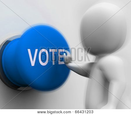 Vote Pressed Means Choosing Electing Or Poll