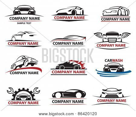 set of twelve car icons