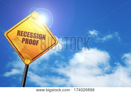 recession proof, 3D rendering, traffic sign