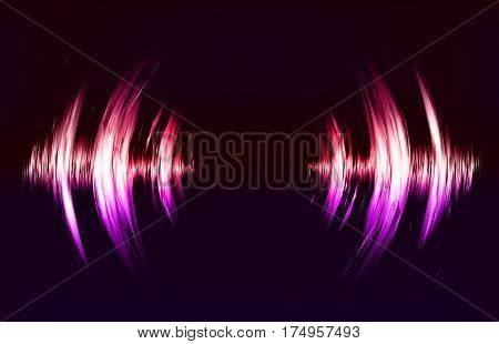 Vector techno background with crcular sound vibration. Resonance. Pulse. cardiogram