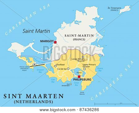 Sint Maarten Political Map