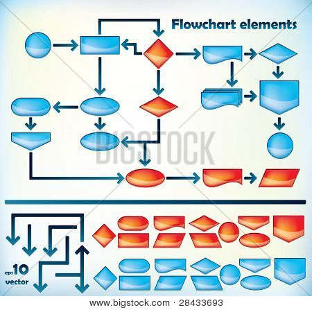 Colección de elementos diferentes de diagrama de flujo con flechas editables para cualquier tipo de estructura