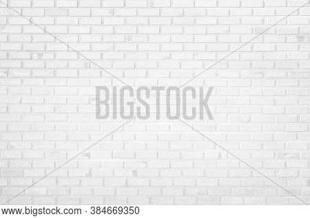 Wall White Brick Wall Texture Background. Brickwork Or Stonework Flooring Interior Rock Old Pattern 