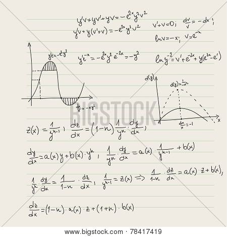 Vector pattern with mathematical formulas