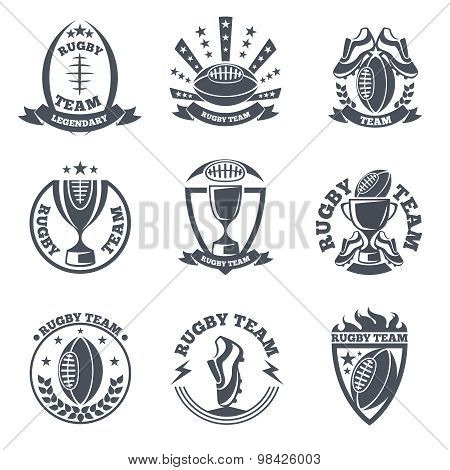 Rugby team vector badges and logos