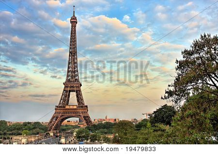 Eiffel Tower at evening, Paris, France