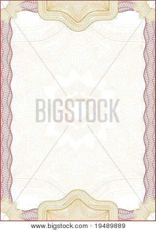 Classic guilloche border for diploma or certificate / vector