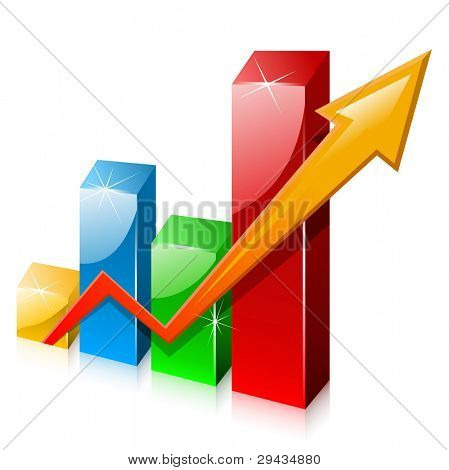 Glassy colorful graph with arrow