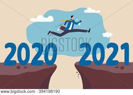 New Year 2021 Hope For Business Recovery, Change Year From 2020 To 2021 Calendar Or New Challenge Co