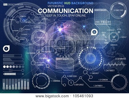 HUD background outer space. infographic elements. futuristic user interface. Vector science Polygonal background. Futuristic HUD background. Vector science background. Business abstract