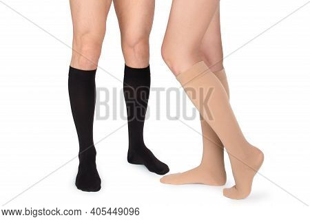 Compression Hosiery. Medical Compression Stockings And Tights For Varicose Veins And Venouse Therapy