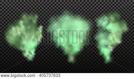 Vector Realistic Set Of Stench Breath Or Sweat Odor Isolated On Transparent Checkered Background.