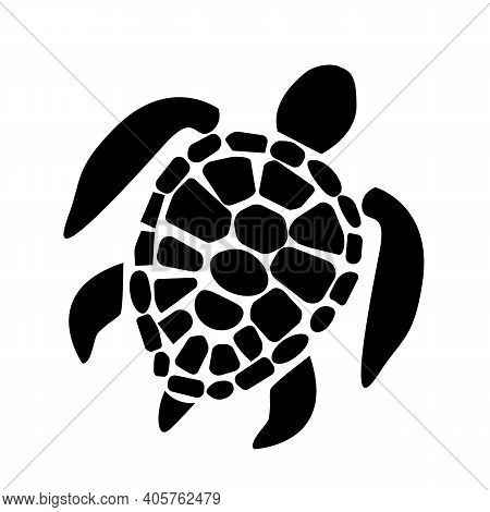 Sea Turtle Icon On White Background. Sea Turtle Symbol. Turtle Sign. Flat Style.