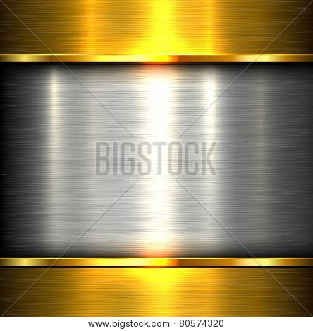 Metal plate texture polished metal background, vector illustration.