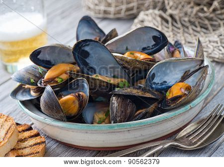 Steamed Mussels