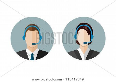 Call Center Operator Icons