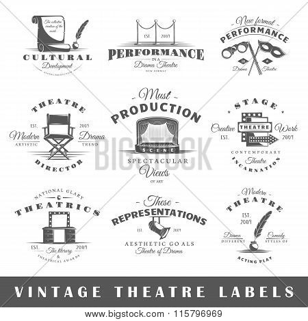 Set Of Vintage Theater Labels