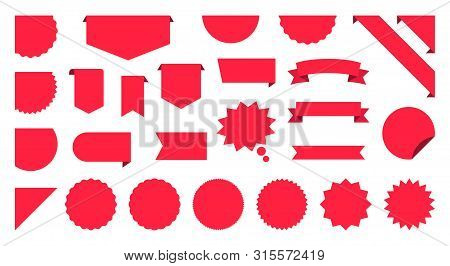 Sale Label Collection Set. Sale Tags. Discount Red Ribbons, Banners And Icons. Shopping Tags. Sale I