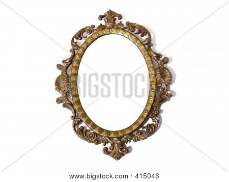 Golden Round Photo Frame