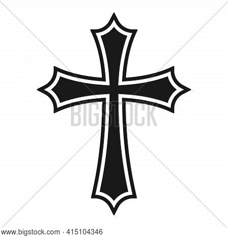 Cross Vector Shape Symbol. Christianity Sign. Christian Religion Icon. Catholic And Protestant Faith