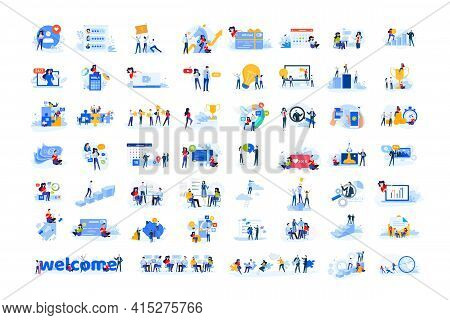 Set Of Modern Flat Design People Icons. Vector Illustration Concepts Of Business, Finance, Marketing