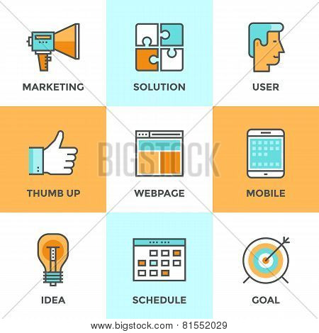 Digital Marketing Line Icons Set