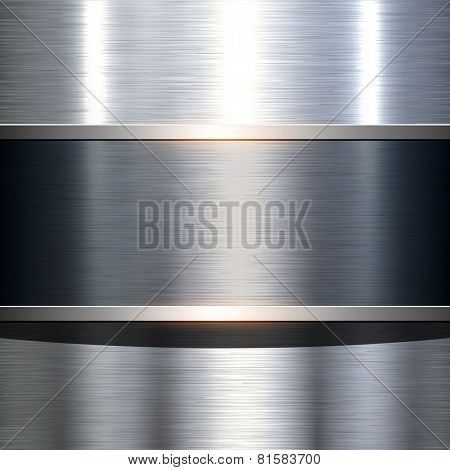 Metal plate texture polished metal background, vector illustration.