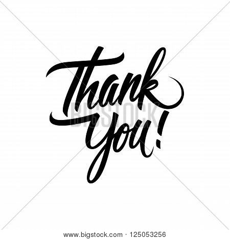 Thank You handwritten inscription. Hand drawn lettering. Thank You calligraphy. Thank you card. Vector illustration.