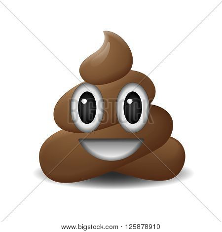 Shit icon, smiling face, symbol, emoji, vector illustration.