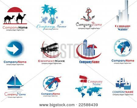 Set of travel icons, vector illustration