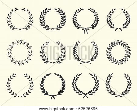 silhouettes of wreaths