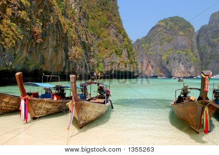 Long Tail Boats, Leonardo Bay, Thailand