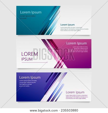 Vector Design Banner Background. Vector Abstract Geometric Design Banner Web Template. Set Of Horizo