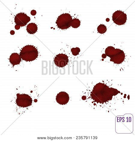 Dripping Blood Isolated On White.